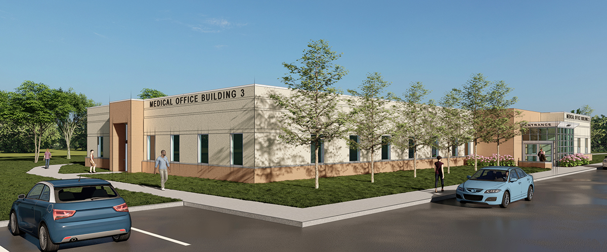 rendering of new Therapy and Wellness Center